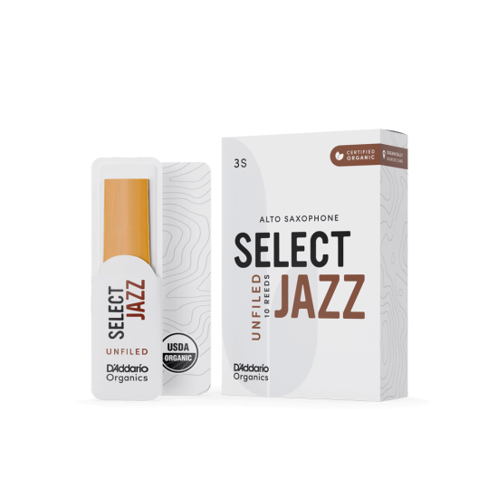 DAddario Woodwinds Organic Select Jazz Unfiled Alto Saksafon Kamışı No:3 Soft