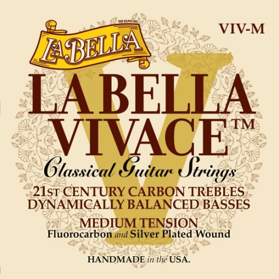 La Bella Vivace Karbon Naylon Medium Tension Klasik Gitar Teli