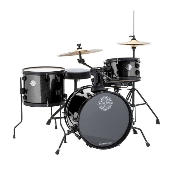 Ludwig The Pocket Kit By Questlove Black Sparkle Çocuklar için Akustik Davul Seti