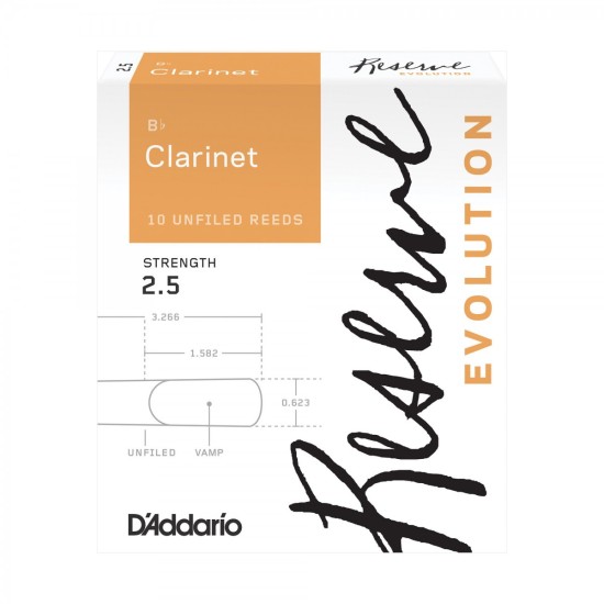 DAddario Woodwinds Reserve Evolution DCE1025 Sib Klarnet Kamışı No:2.5 DAddario Woodwinds Reserve Evolution DCE1025 Sib Klarnet Kamışı No:2.5