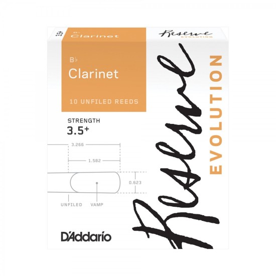 DAddario Woodwinds Reserve Evolution DCE10355 Sib Klarnet Kamışı No:3.5+ DAddario Woodwinds Reserve Evolution DCE10355 Sib Klarnet Kamışı No:3.5+