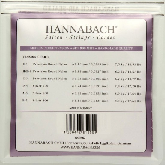 Hannabach 900 MHT Klasik Gitar Teli Hannabach 900 MHT Klasik Gitar Teli