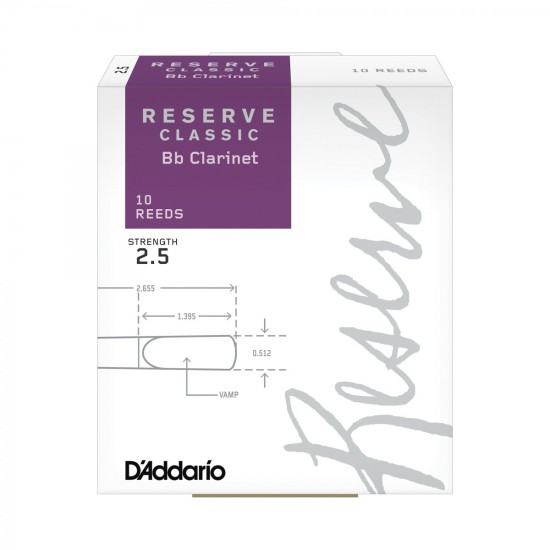 DAddario Woodwinds Reserve Classic DCT1025 Sib Klarnet Kamışı No:2.5