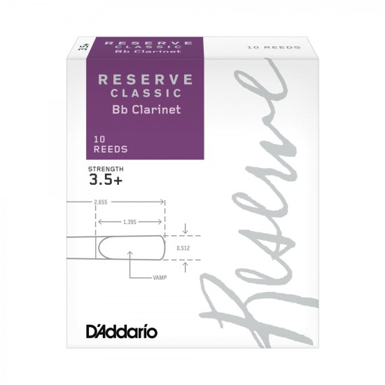 DAddario Woodwinds Reserve Classic DCT10355 Sib Klarnet Kamışı No:3.5+ DAddario Woodwinds Reserve Classic DCT10355 Sib Klarnet Kamışı No:3.5+