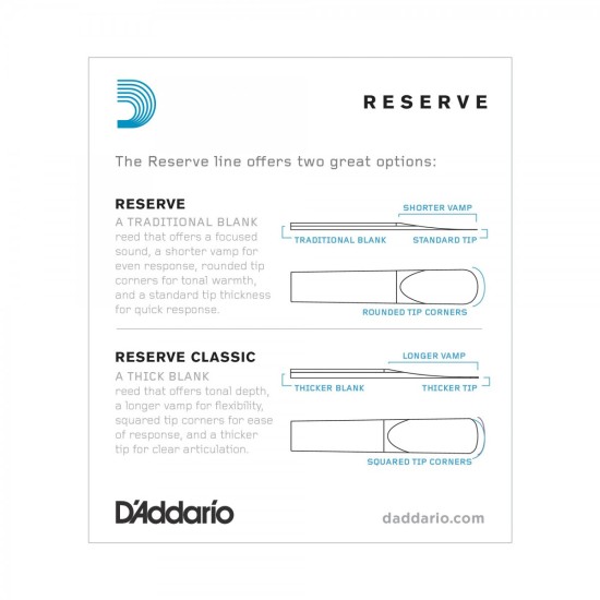 DAddario Woodwinds Reserve DCR1025 Sib Klarnet Kamışı No:2.5 DAddario Woodwinds Reserve DCR1025 Sib Klarnet Kamışı No:2.5