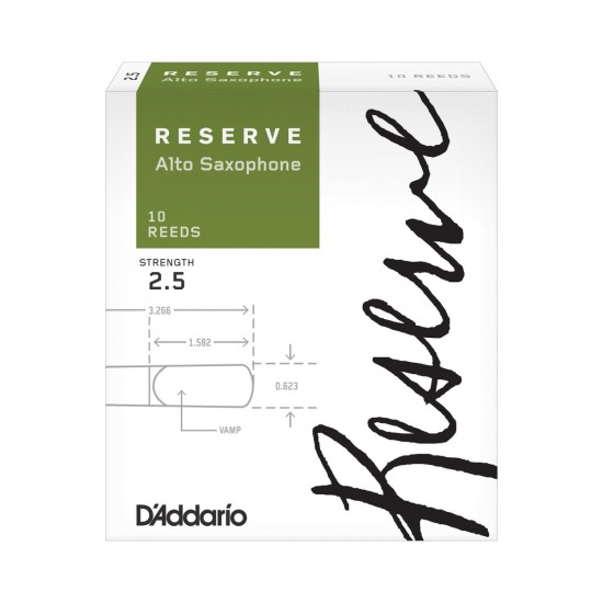 DAddario Woodwinds Reserve DJR1025 Alto Saksafon Kamışı No:2.5 DAddario Woodwinds Reserve DJR1025 Alto Saksafon Kamışı No:2.5